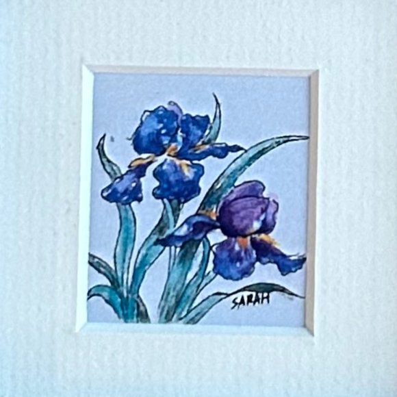 Pair of 2 framed miniature paintings by Australian artist Sarah Zhu - Picture 4 of 6